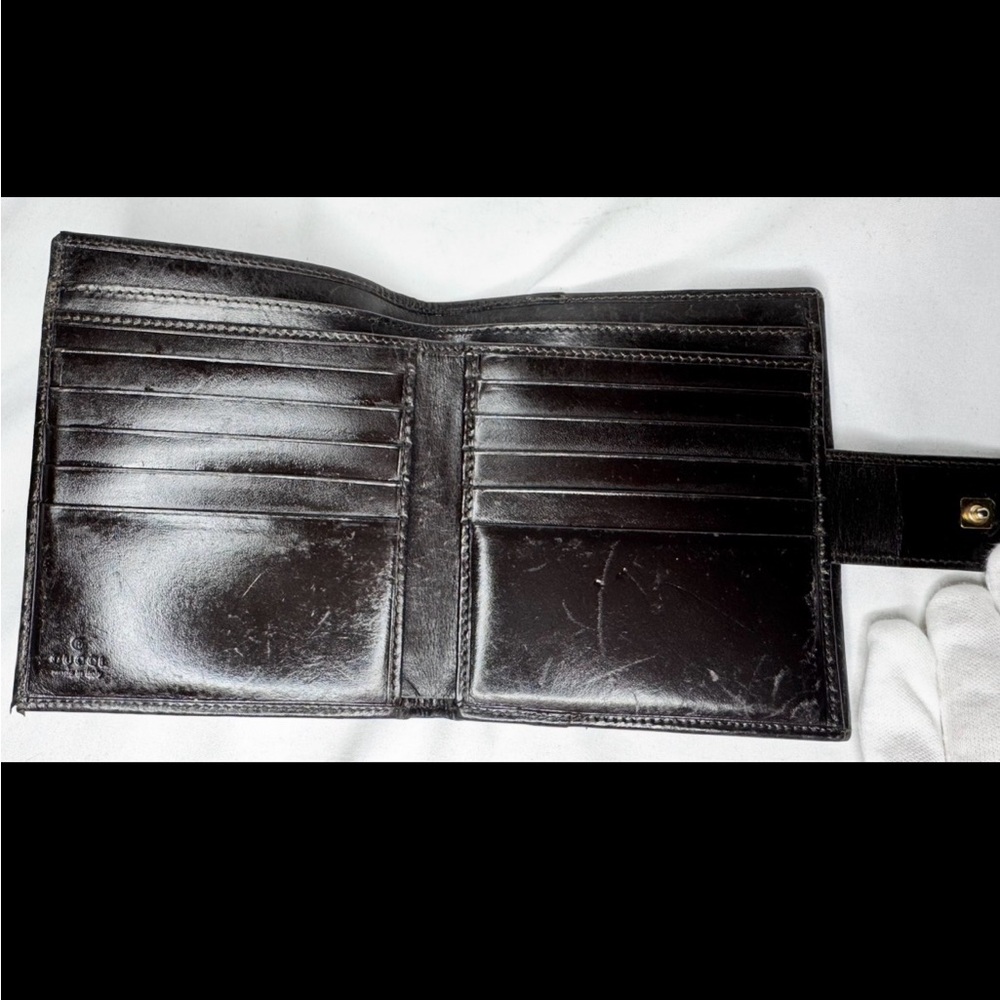 Gucci Vintage Bifold Wallet Sherry Line Leather/canvas w/ COA and box!!! - Picture 12 of 17